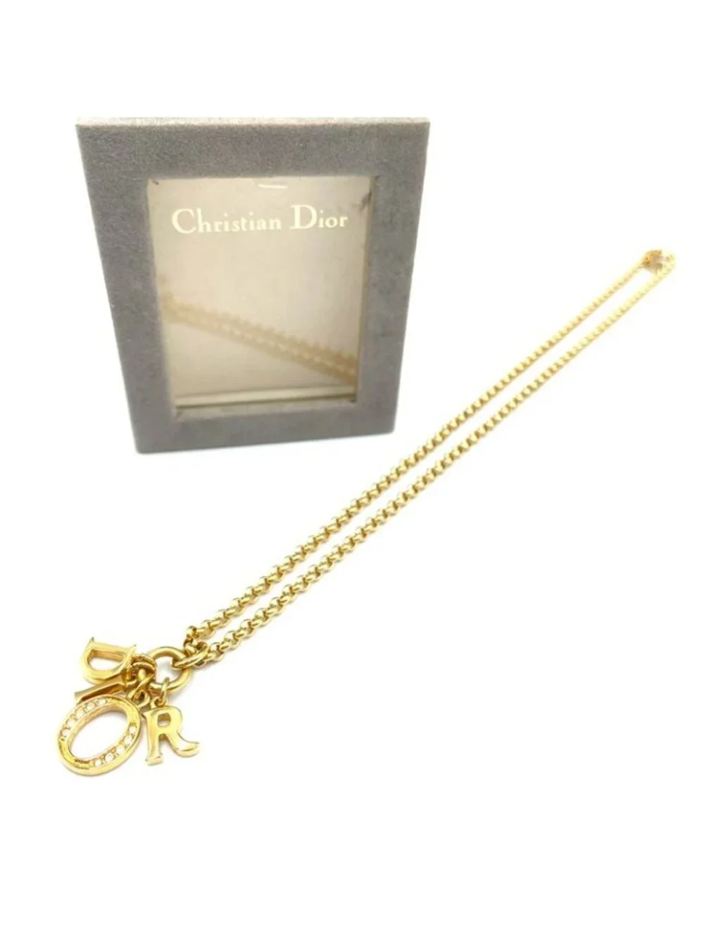 Dior Vintage Logo Gold Plated Necklace - Picture 11 of 11